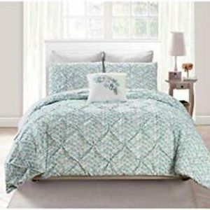 Vera Neumann Aidith Comforter Set 6 Pc Queen Blue
